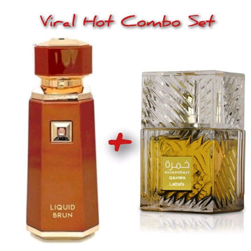 Combo Set Liquid Brun by French Avenue & Khamrah Qahwa by Lattafa Perfumes - Unisex EDP | 100ml, Authentic  Fragrance